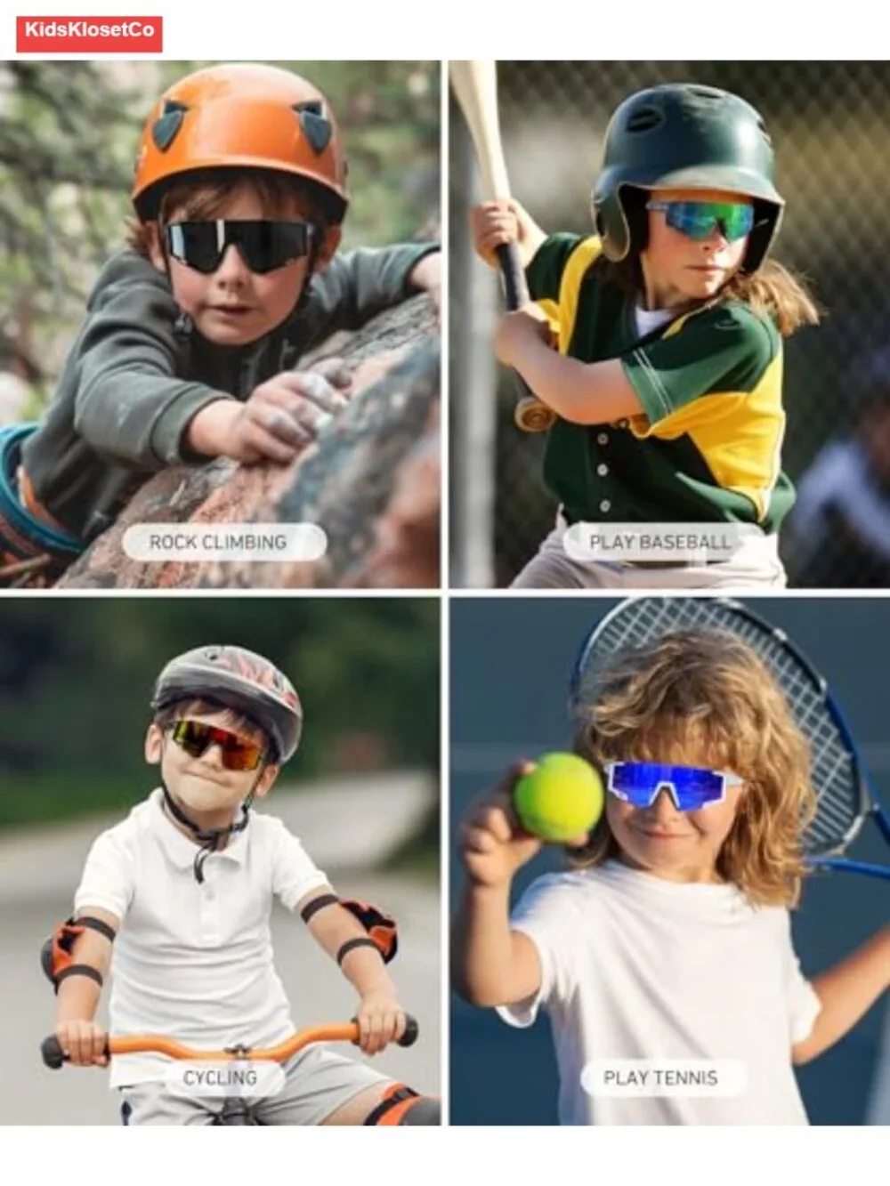 Youth Baseball Sunglasses UV400 Protection 3 Pack Sports Wrap Around Sunglasses